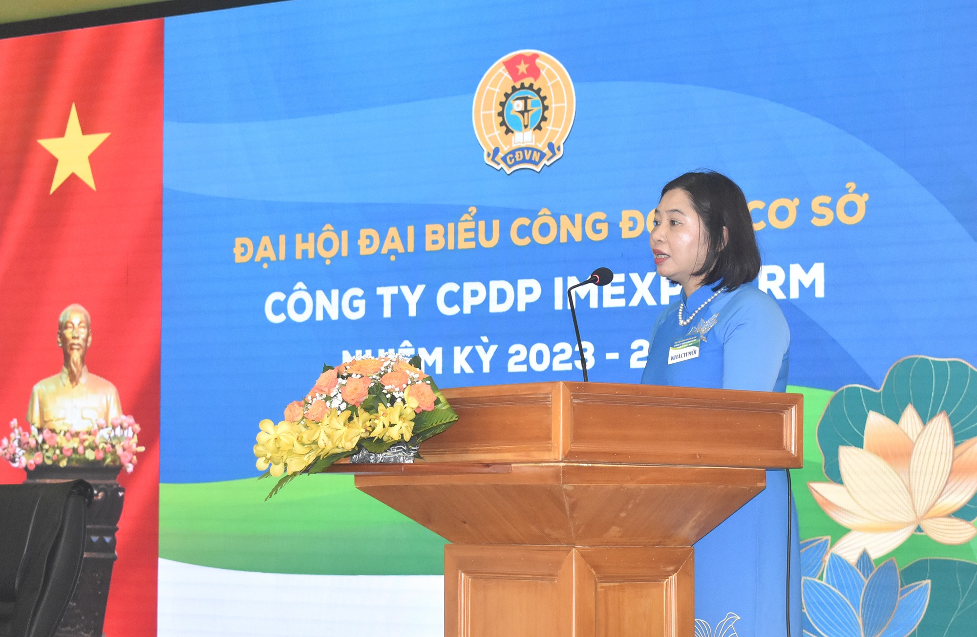 Đại biểu phát biểu góp ý và thảo luận tại Đại hội Công đoàn cơ sở Imexpharm nhiệm kỳ 2023‑2028